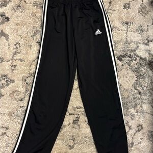 Adidas Black Joggers with White Stripes